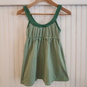 Tank top green white striped small Heritage 1981